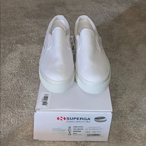 BRAND NEW - White Superga Slip-Ons